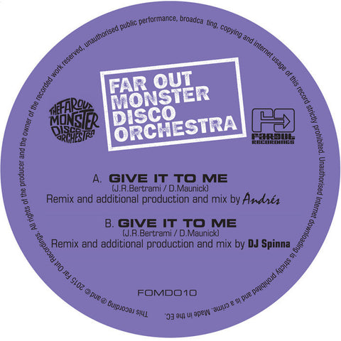 Far Out Monster Disco Orchestra - Give It To Me (Spinna & Andres Remixes) [2015]
